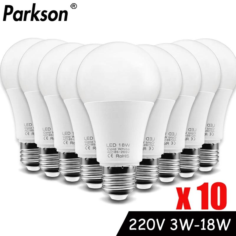 10pcs LED   E27 AC220V 240V ¥  LED  18W 15W 12W 9W 6W 3W Lampada LED ƮƮ ̺  LED 
